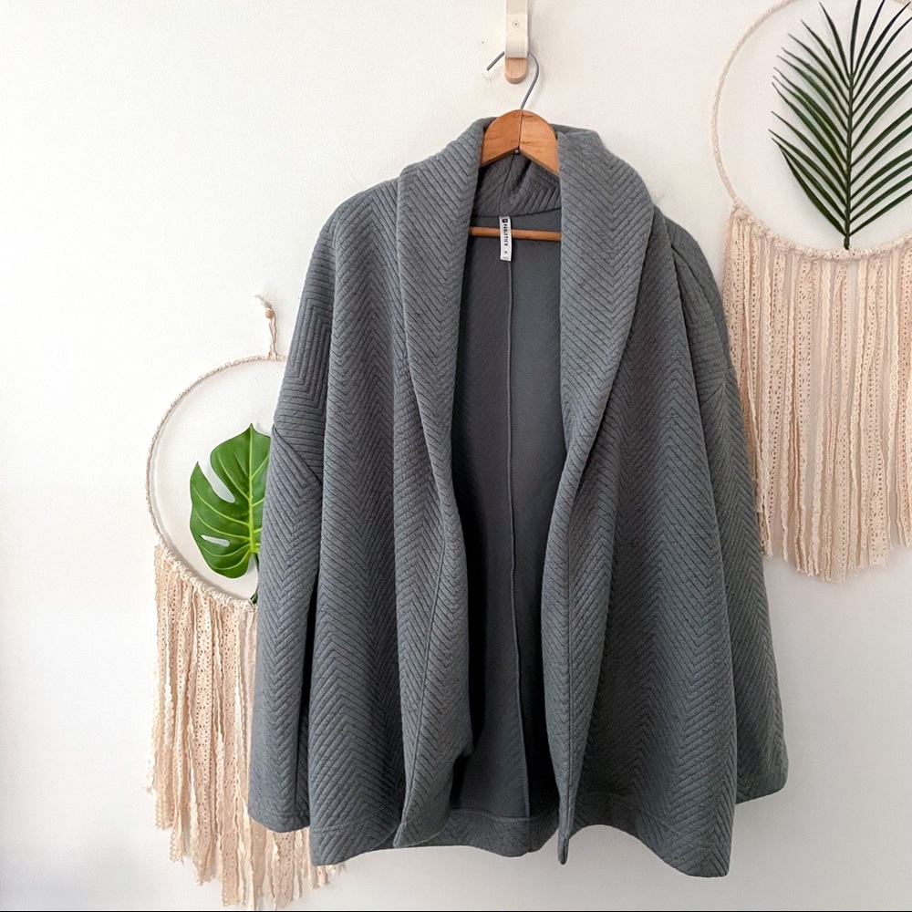 • Fabletics • Vanessa Quilted Cardigan Sweater Gray